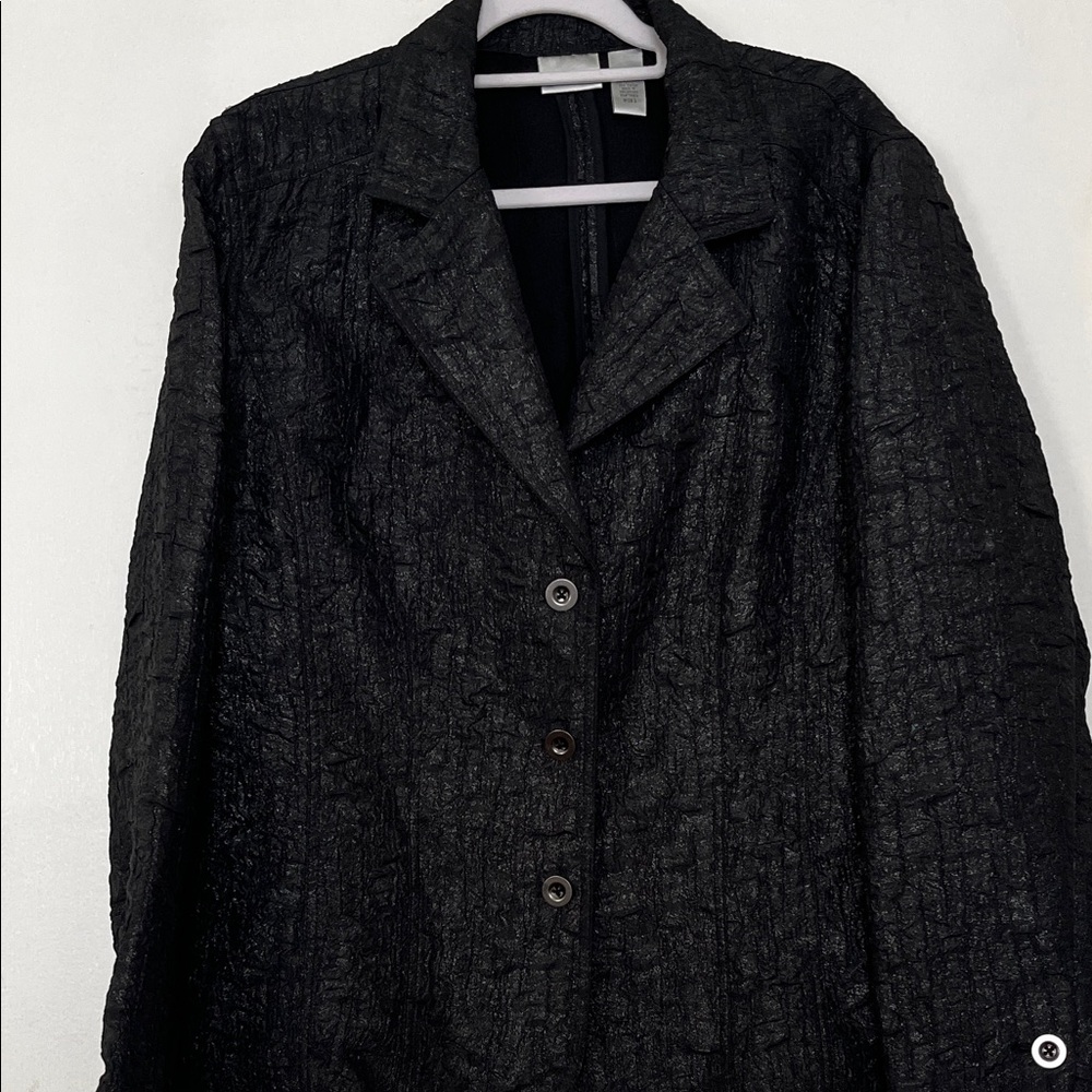 Chico's Elegant Black Textured Blazer